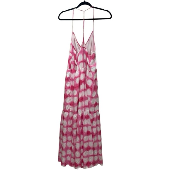 NWT Anthropologie Maeve Pink and White Maxi Dress in Size Large - Picture 4 of 5